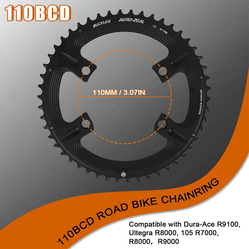 BUCKLOS plateau de vélo de route 110 BCD plateau 4 trous 5 trous 34/36/39/50/52/53T roue à chaîne Double vitesse couronne de vélo de route