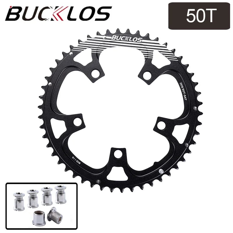 BUCKLOS plateau de vélo de route 110 BCD plateau 4 trous 5 trous 34/36/39/50/52/53T roue à chaîne Double vitesse couronne de vélo de route