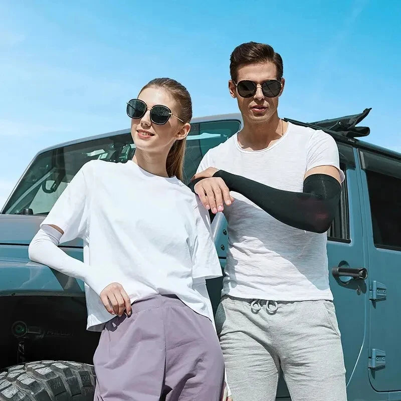 Bras de cyclisme été tissu de glace manches de cyclisme Protection solaire unisexe respirant course manches de volley-ball en plein air X-TIGER cyclisme