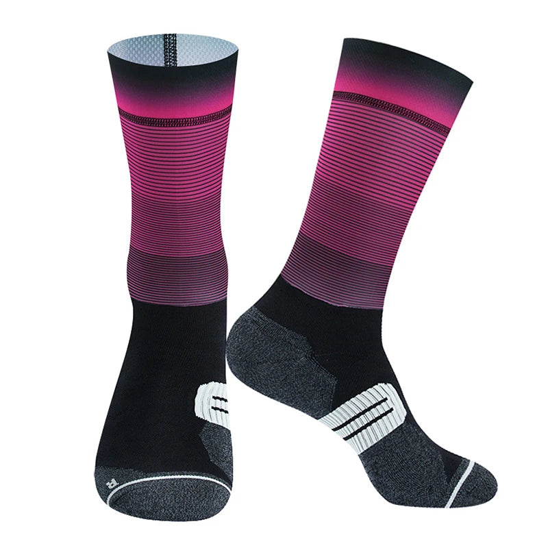 Chaussettes de Sport à Compression Anti-vélo, antidérapantes, professionnelles, pour hommes et femmes, de rue, de course, de cyclisme, 2024