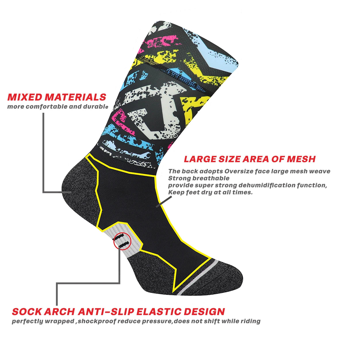 Chaussettes de Sport à Compression Anti-vélo, antidérapantes, professionnelles, pour hommes et femmes, de rue, de course, de cyclisme, 2024
