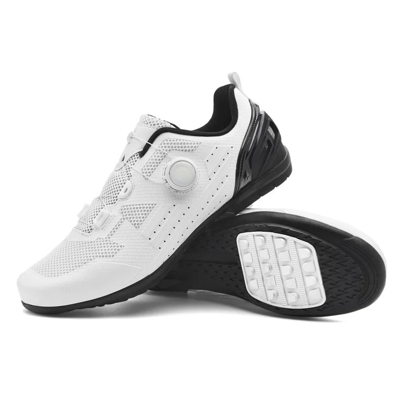 Chaussures de cyclisme vélo de route hommes blanc respirant SPD auto-verrouillage taquet course vélo de route chaussures femmes plat vtt vélo baskets