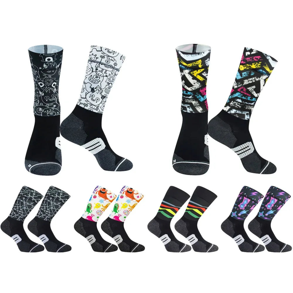 Chaussettes de Sport à Compression Anti-vélo, antidérapantes, professionnelles, pour hommes et femmes, de rue, de course, de cyclisme, 2024