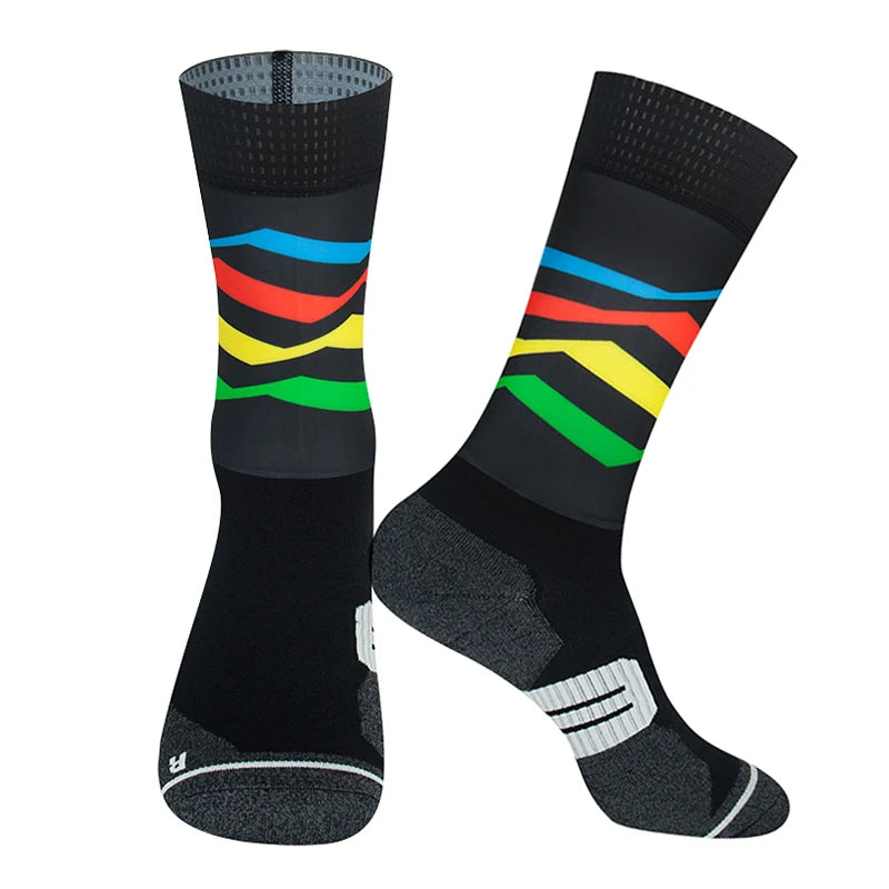 Chaussettes de Sport à Compression Anti-vélo, antidérapantes, professionnelles, pour hommes et femmes, de rue, de course, de cyclisme, 2024