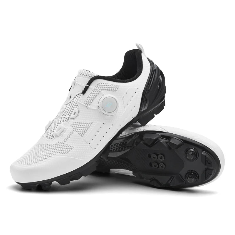 Chaussures de cyclisme vélo de route hommes blanc respirant SPD auto-verrouillage taquet course vélo de route chaussures femmes plat vtt vélo baskets