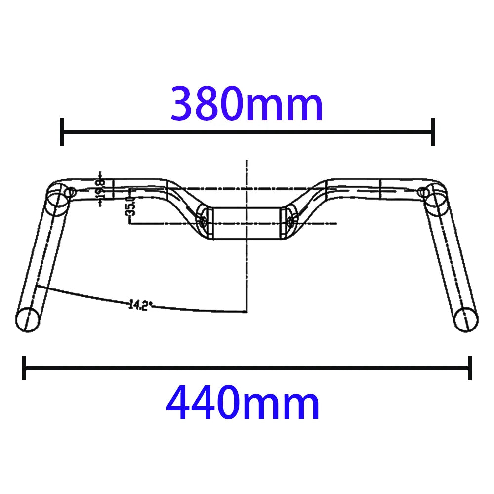 2024 nouveau gravier 14 degrés poignée de vélo en fibre de carbone T1000 guidon de vélo Ultra léger 34 36 38 40 42 44 cm guidon de chute