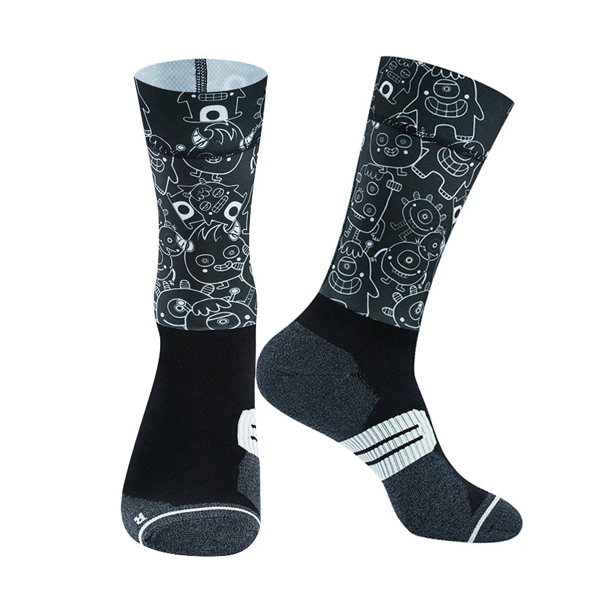 Chaussettes de Sport à Compression Anti-vélo, antidérapantes, professionnelles, pour hommes et femmes, de rue, de course, de cyclisme, 2024