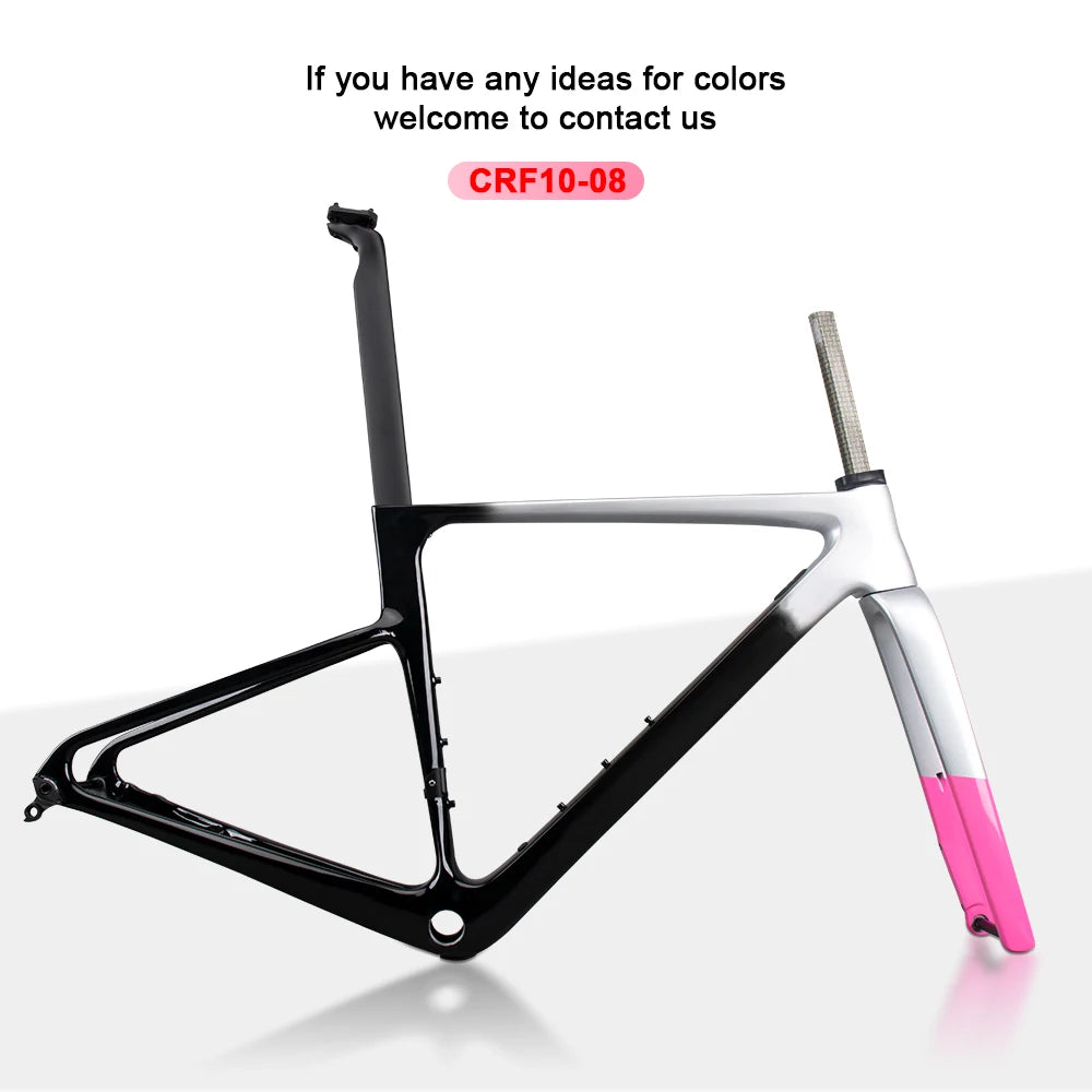 Cadre de vélo de route ultraléger entièrement interne en fibre de carbone, freins à disque, livraison UG D