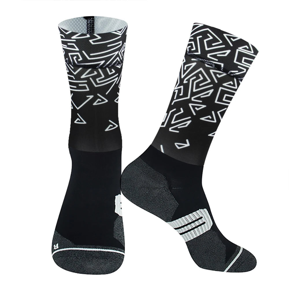 Chaussettes de Sport à Compression Anti-vélo, antidérapantes, professionnelles, pour hommes et femmes, de rue, de course, de cyclisme, 2024