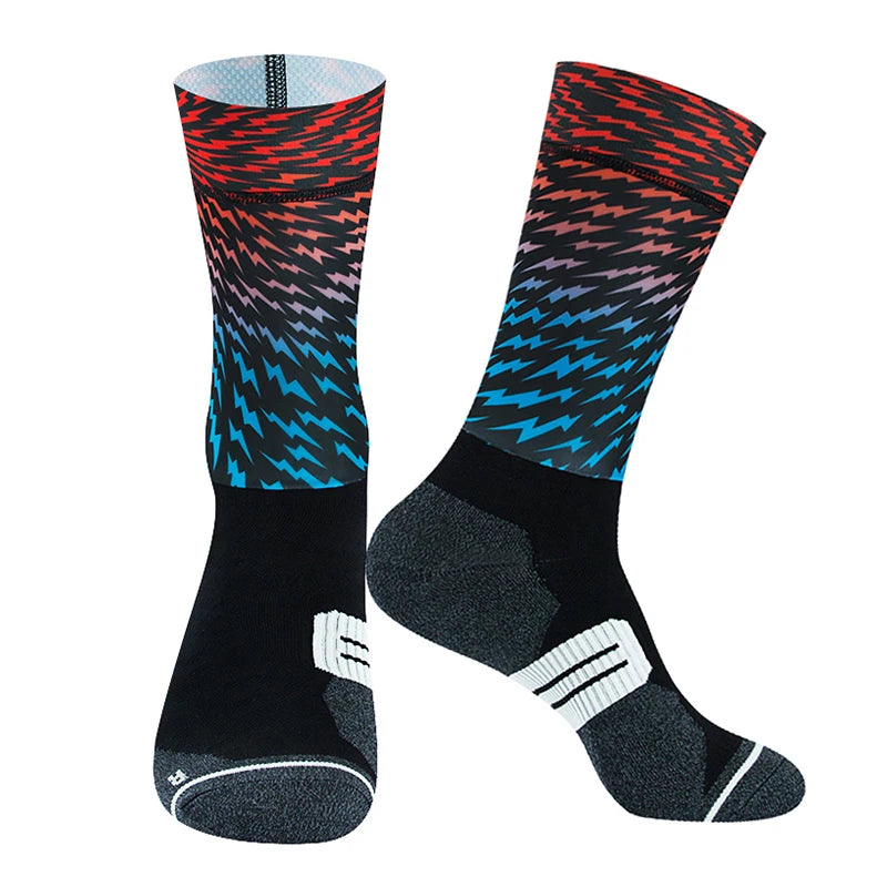 Chaussettes de Sport à Compression Anti-vélo, antidérapantes, professionnelles, pour hommes et femmes, de rue, de course, de cyclisme, 2024