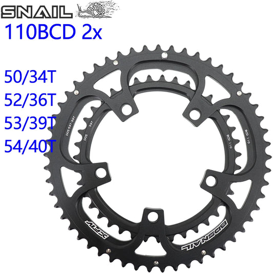 Escargot Double plateau 110bcd vélo de route rond ovale plateau 2x 50t 52t 53t 54t gravier pour Sram Red Rival S350 S900