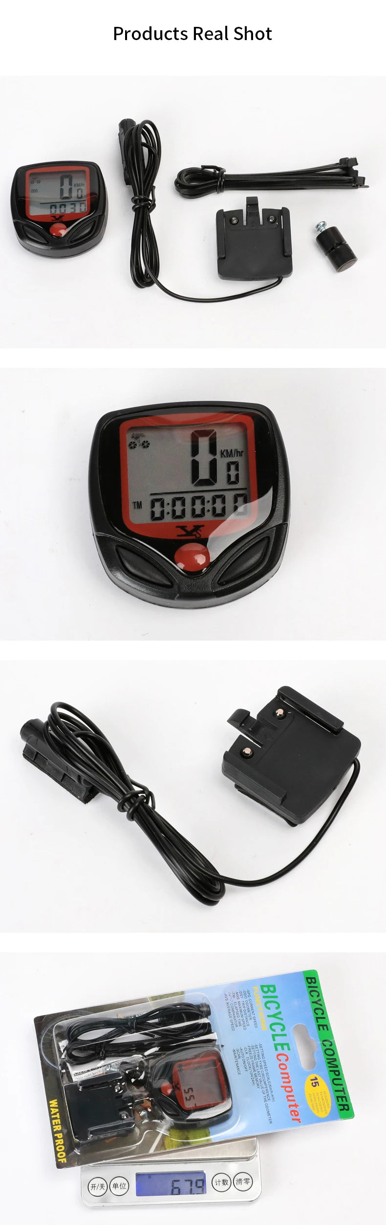 Compteur de vélo étanche, affichage Lcd, ordinateur numérique, compteur de vitesse, ordinateur de cyclisme