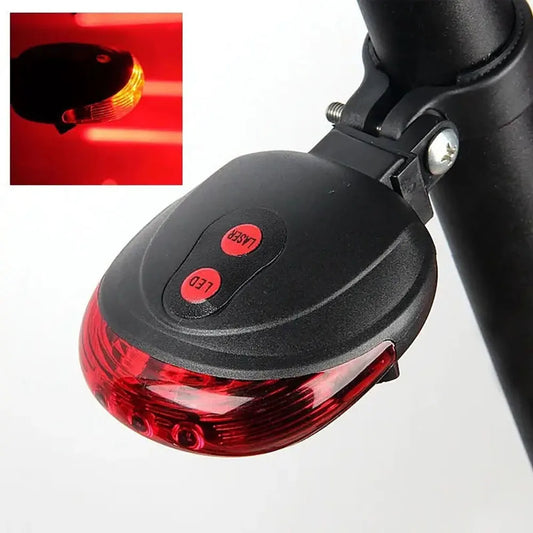 Feu arrière de vélo à 5 LED, lumière Laser pour conduite nocturne, cyclisme en plein air, étanche, feu arrière d'avertissement de sécurité