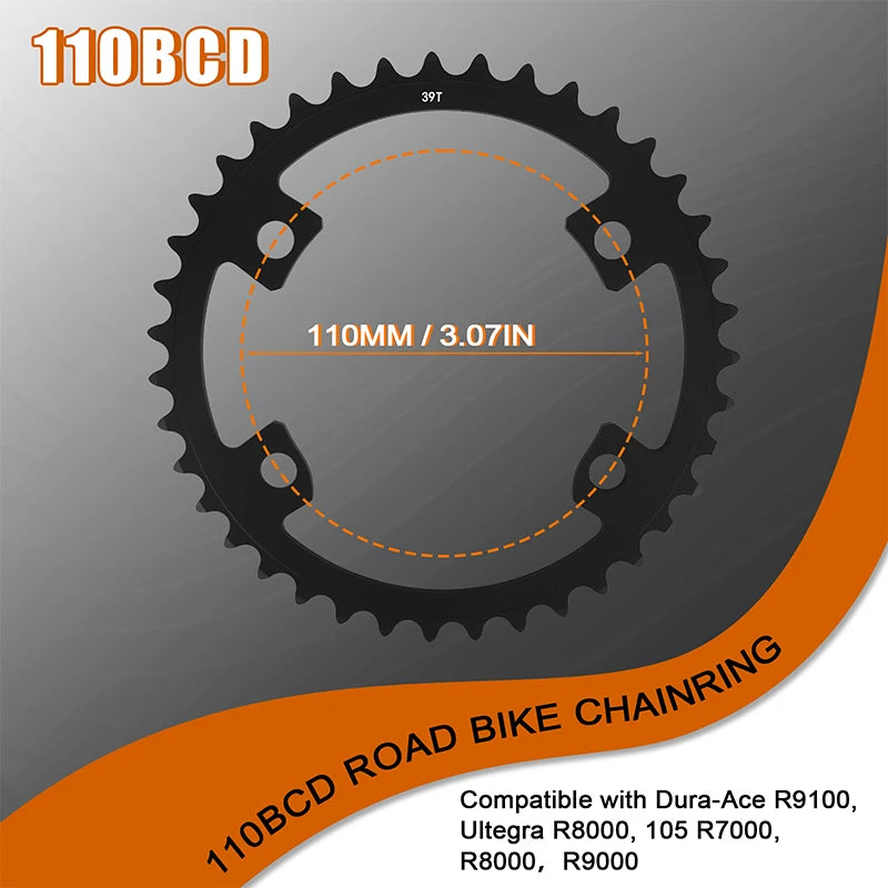 BUCKLOS plateau de vélo de route 110 BCD plateau 4 trous 5 trous 34/36/39/50/52/53T roue à chaîne Double vitesse couronne de vélo de route