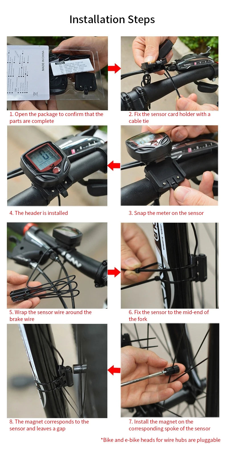 Compteur de vélo étanche, affichage Lcd, ordinateur numérique, compteur de vitesse, ordinateur de cyclisme