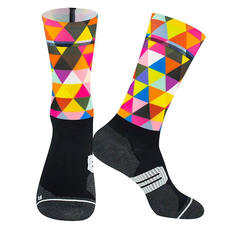 Chaussettes de Sport à Compression Anti-vélo, antidérapantes, professionnelles, pour hommes et femmes, de rue, de course, de cyclisme, 2024