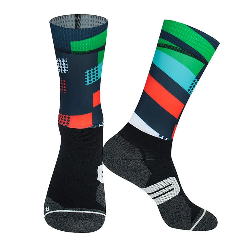 Chaussettes de Sport à Compression Anti-vélo, antidérapantes, professionnelles, pour hommes et femmes, de rue, de course, de cyclisme, 2024