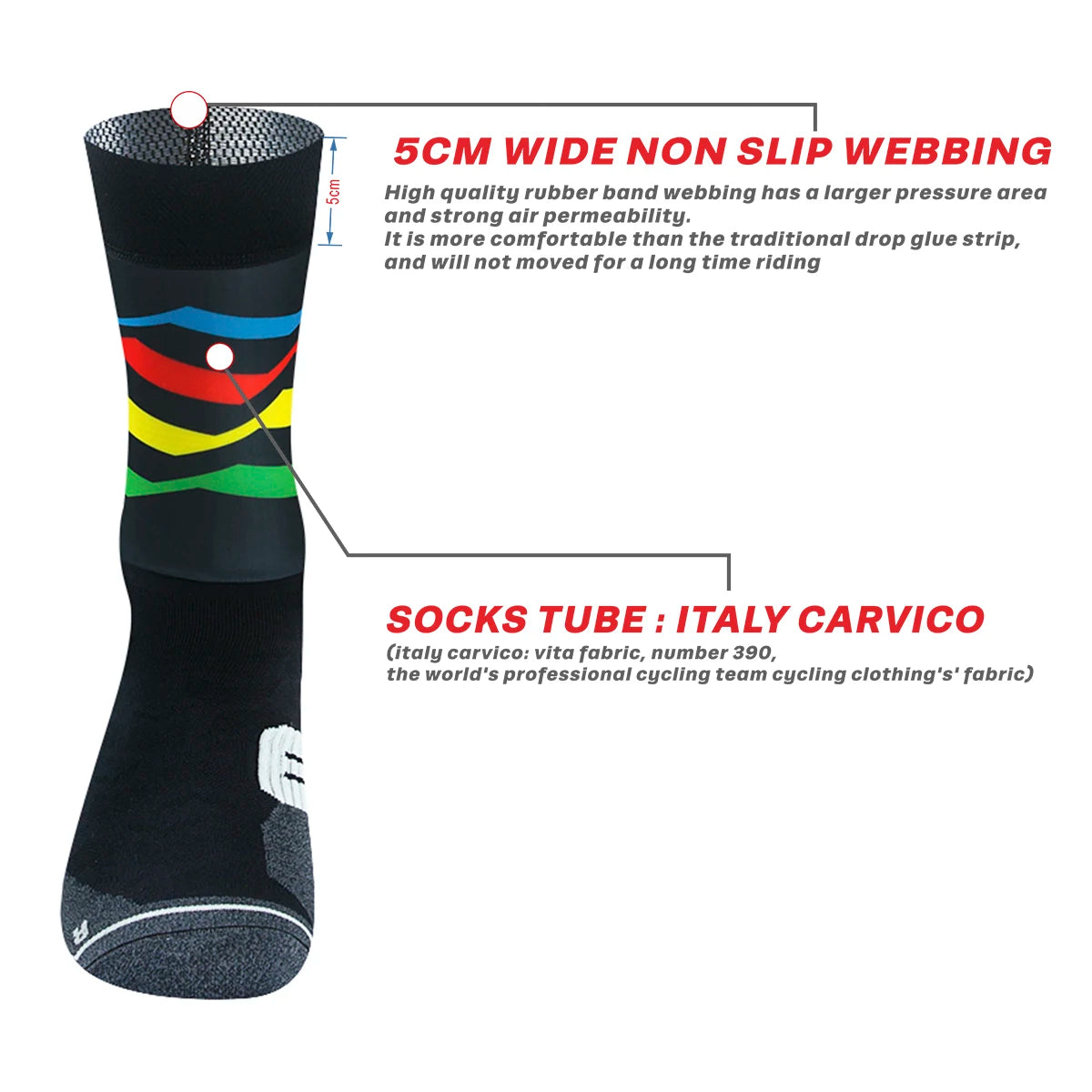Chaussettes de Sport à Compression Anti-vélo, antidérapantes, professionnelles, pour hommes et femmes, de rue, de course, de cyclisme, 2024