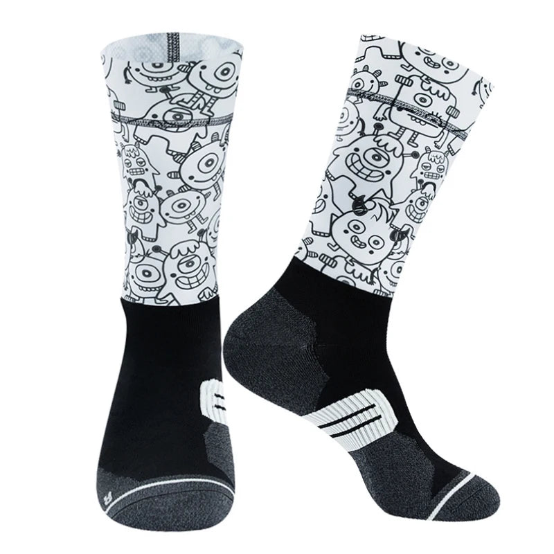 Chaussettes de Sport à Compression Anti-vélo, antidérapantes, professionnelles, pour hommes et femmes, de rue, de course, de cyclisme, 2024
