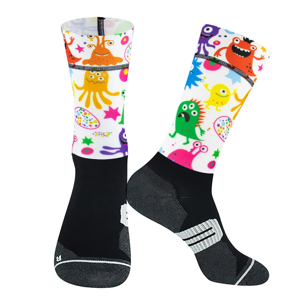 Chaussettes de Sport à Compression Anti-vélo, antidérapantes, professionnelles, pour hommes et femmes, de rue, de course, de cyclisme, 2024