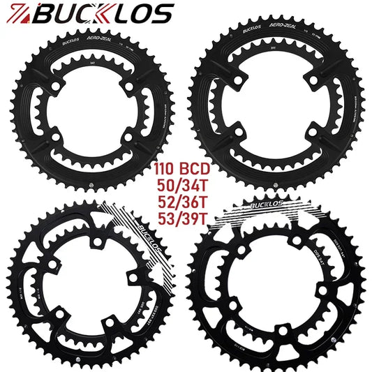 BUCKLOS plateau de vélo de route 110 BCD plateau 4 trous 5 trous 34/36/39/50/52/53T roue à chaîne Double vitesse couronne de vélo de route