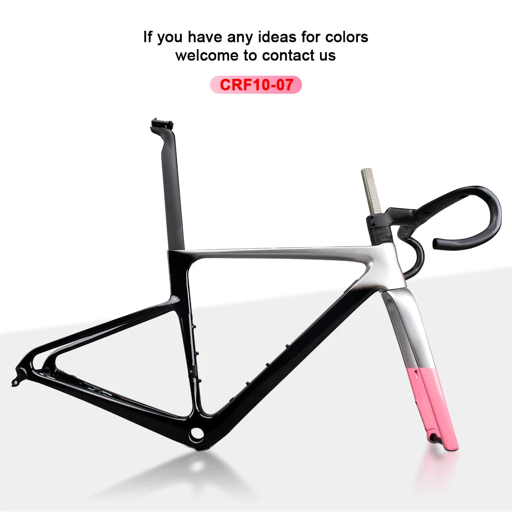Cadre de vélo de route ultraléger entièrement interne en fibre de carbone, freins à disque, livraison UG D