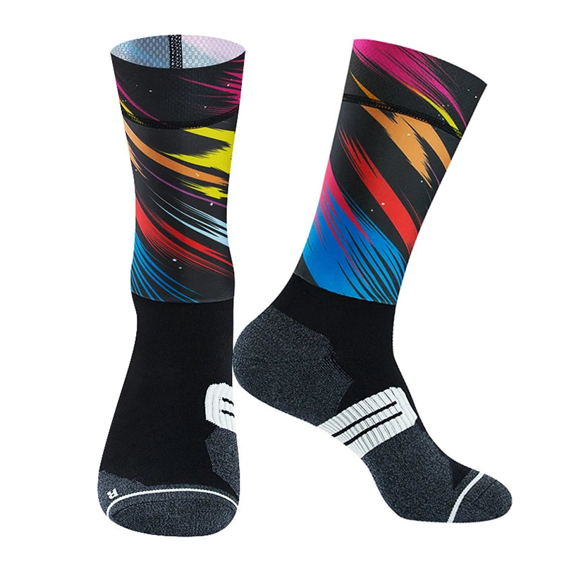 Chaussettes de Sport à Compression Anti-vélo, antidérapantes, professionnelles, pour hommes et femmes, de rue, de course, de cyclisme, 2024