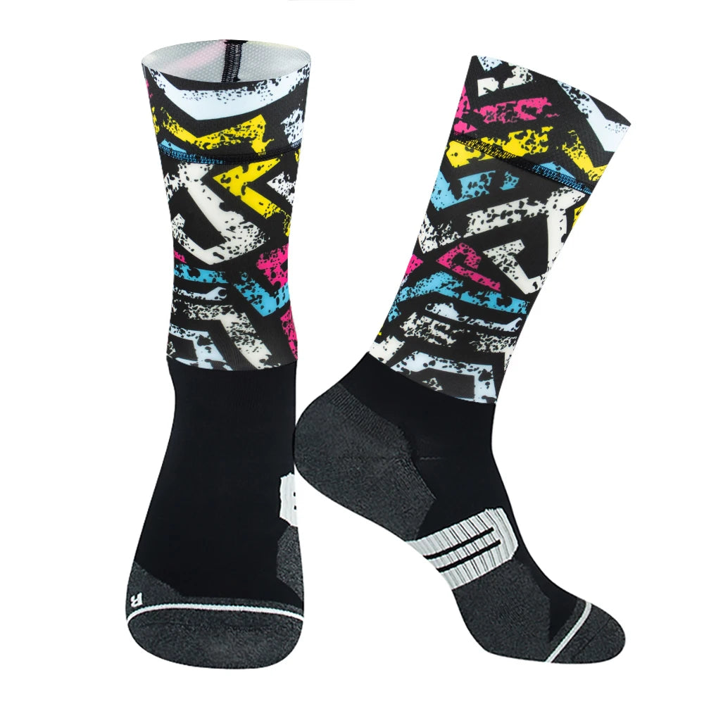 Chaussettes de Sport à Compression Anti-vélo, antidérapantes, professionnelles, pour hommes et femmes, de rue, de course, de cyclisme, 2024