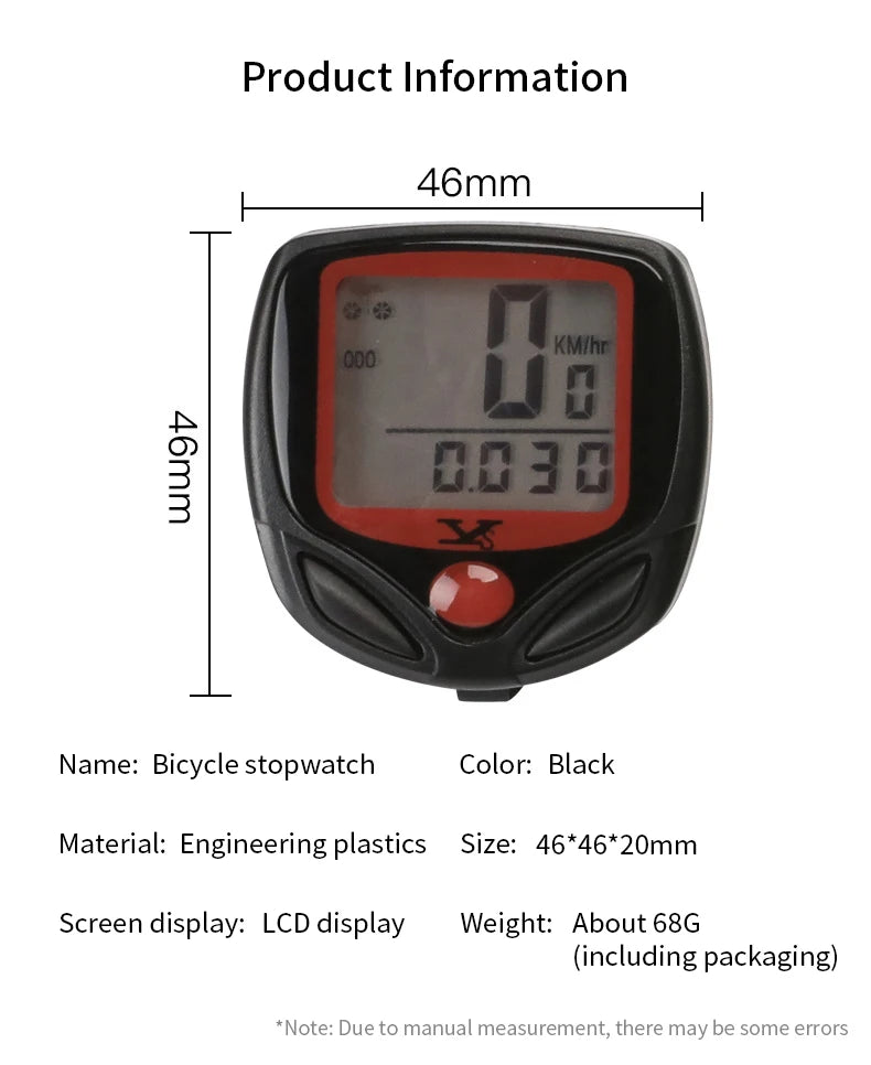 Compteur de vélo étanche, affichage Lcd, ordinateur numérique, compteur de vitesse, ordinateur de cyclisme
