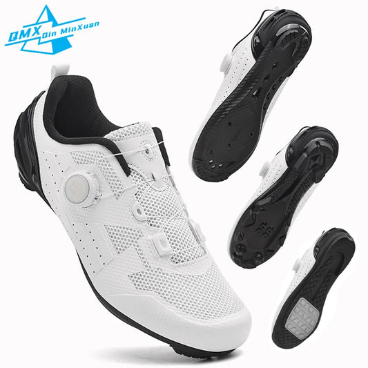 Chaussures de cyclisme vélo de route hommes blanc respirant SPD auto-verrouillage taquet course vélo de route chaussures femmes plat vtt vélo baskets