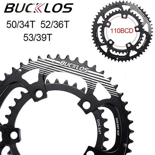 BUCKKub110-Plateau de vélo BCD 34/50T 36/52T 39/53T, double joint pour pédalier 8/9/10/11s, en aluminium, pour vélo de route